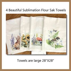 4 New Beautiful Sublimation Towels Set
